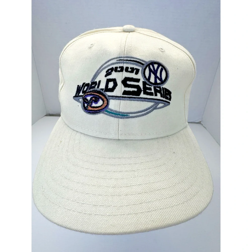 Arizona Diamondbacks NY Yankees New Era Hat 2001 World Series White SnapBack VTG